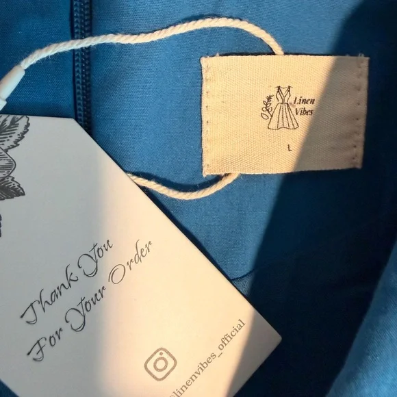 Blue Button-Front Midi Dress #520 - Picture 5 of 5